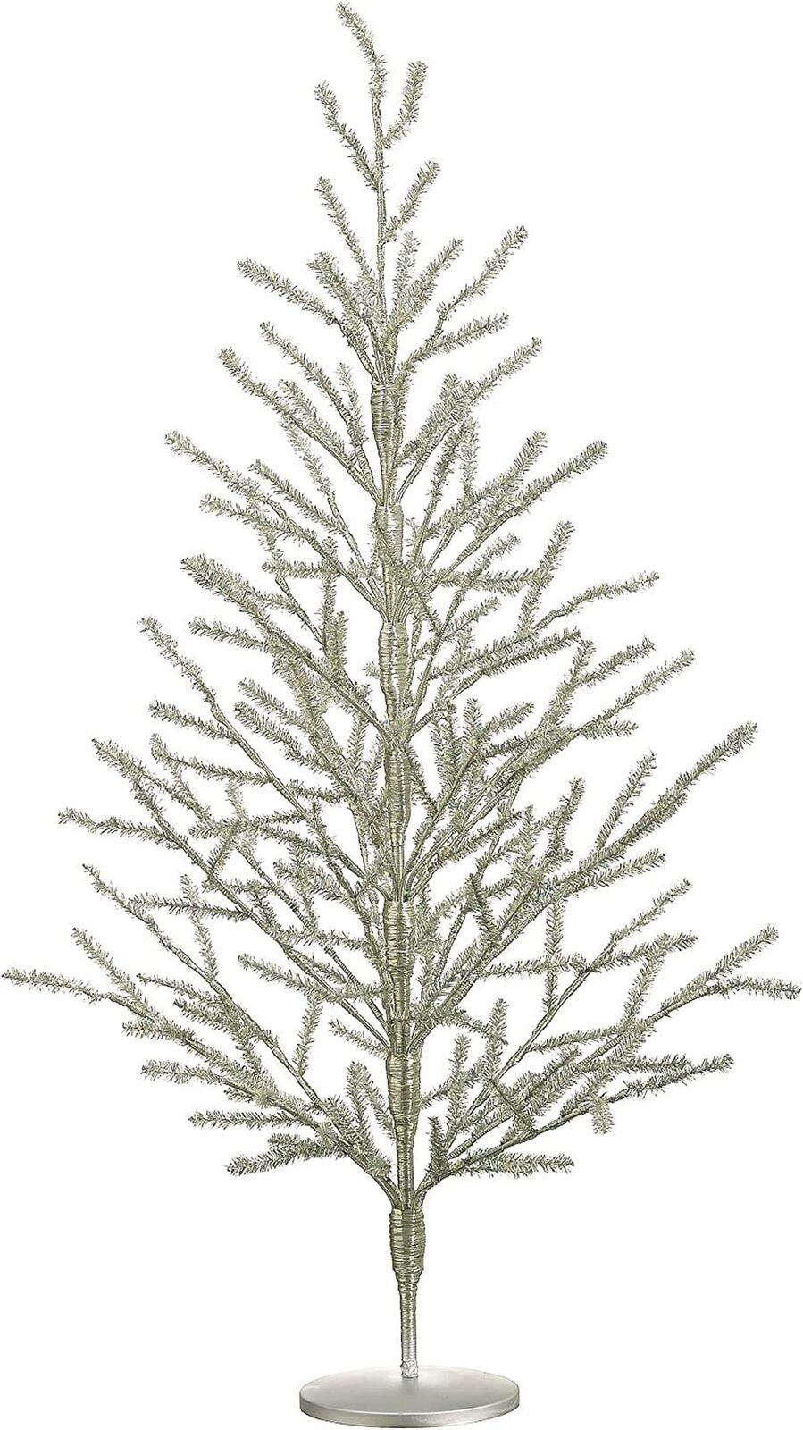 40 Inch Tinsel Christ Mas Tree Antique Silver - 3.33 Foot Tinsel Pine Tree