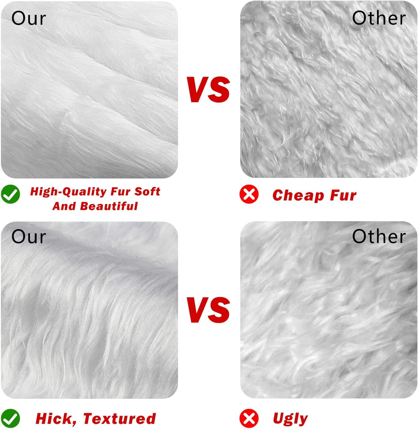 Christmas Tree Skirts 36 Inches Snowy White Faux Fur X-Mas Tree Skirt Decorations and Soft Christmas Tree Dress