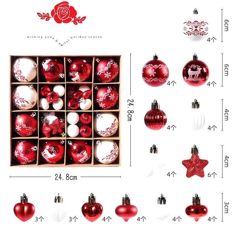 Navidad Creative Christmas Ornament Set X-Mas Tree Hanging Balls Bauble Pendants Decor for Home