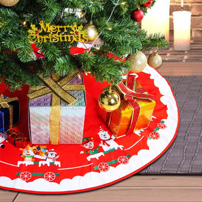 Christmas Tree Skirt, 48 Inch for Home Merry Christmas Party Decorations Indoor (X-Mas Tree, Snowman and Santa Claus)