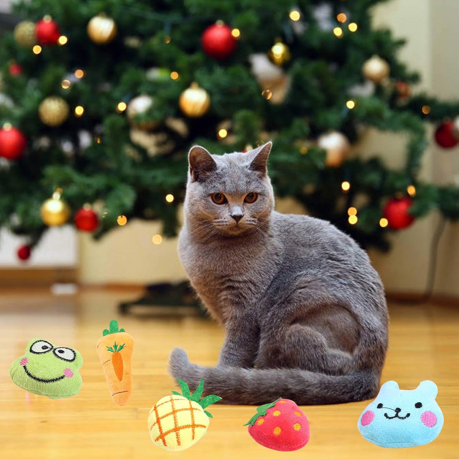 Christmas Cat Toy Gifts Set, Cat Kitten Interactive Toy, Cat Catnip Toys for Indoor, Catnip Toys