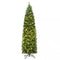 7.5 Ft. Pre-Lit LED Slim Pencil Hinged Artificial Christmas Tree with Red Berries and Pinecoins