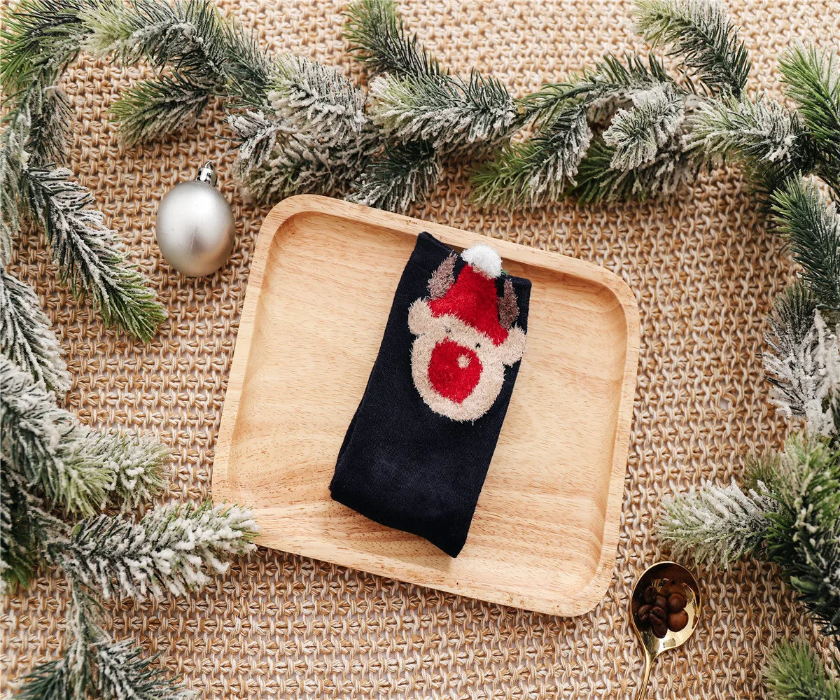 2021 Christmas Socks Cute Cartoon Animals Christmas Gift Woman Socks Funny Christmas Elk Cat Bear Christmas Gift Socks