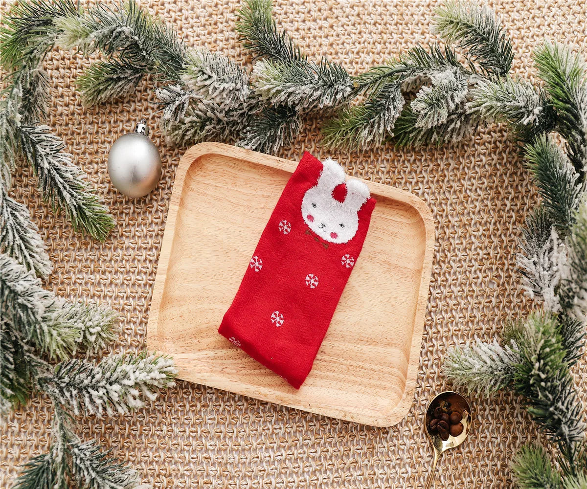 2021 Christmas Socks Cute Cartoon Animals Christmas Gift Woman Socks Funny Christmas Elk Cat Bear Christmas Gift Socks