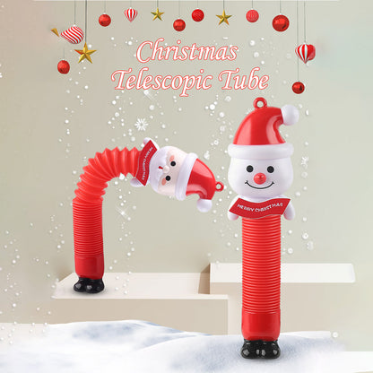 Christmas LED Light up Tubes Sensory Toys for Toddlers, Party Favors Decorations Pull and Stretch Toys for Kids Halloween Christmas Party Goodie Bag Stuffers, Santa