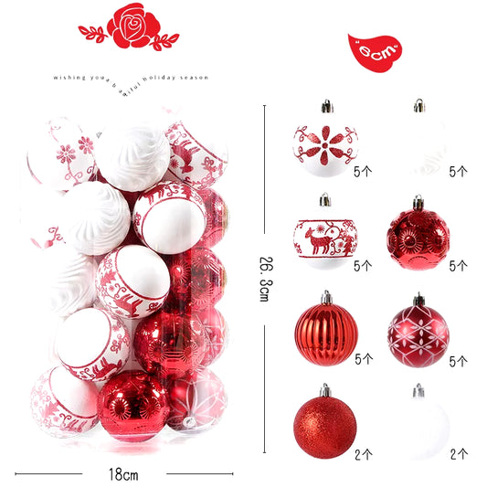 Navidad Creative Christmas Ornament Set X-Mas Tree Hanging Balls Bauble Pendants Decor for Home