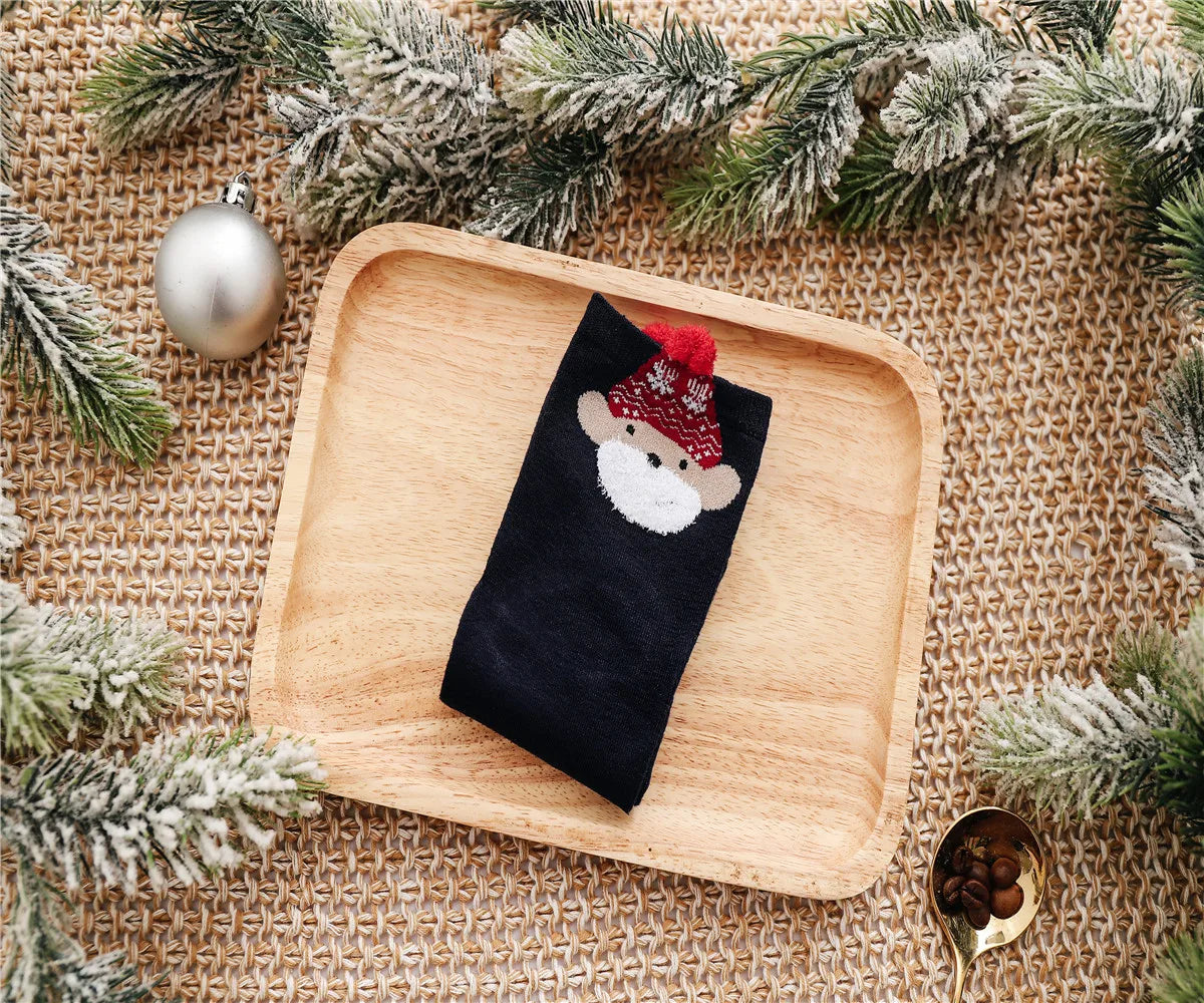 2021 Christmas Socks Cute Cartoon Animals Christmas Gift Woman Socks Funny Christmas Elk Cat Bear Christmas Gift Socks