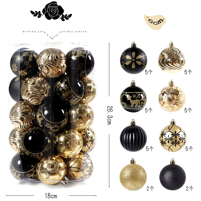 Navidad Creative Christmas Ornament Set X-Mas Tree Hanging Balls Bauble Pendants Decor for Home