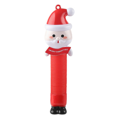 Christmas LED Light up Tubes Sensory Toys for Toddlers, Party Favors Decorations Pull and Stretch Toys for Kids Halloween Christmas Party Goodie Bag Stuffers, Santa