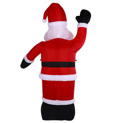 8Ft Tall Happy Christmas Inflatable Santa Is Here Bringing Cheer Annual Perfect Christmas Winter LED Lights Decor Blow up Lighted Yard Lawn Decor Home Family Outside