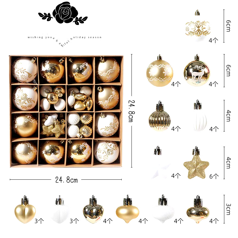 Navidad Creative Christmas Ornament Set X-Mas Tree Hanging Balls Bauble Pendants Decor for Home