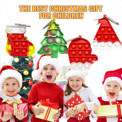 Christmas Pop Fidget Toys Packs, Mini It Bubble Toy, Party Avors,Anxiety Stress Reliever, Set for Kids Children(Christmas A)