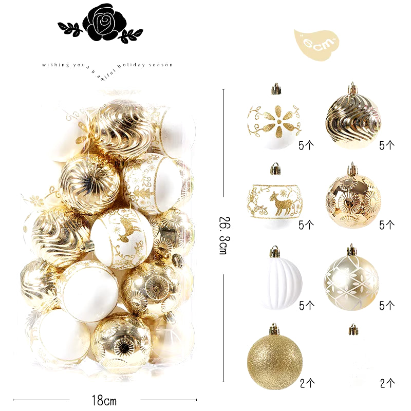 Navidad Creative Christmas Ornament Set X-Mas Tree Hanging Balls Bauble Pendants Decor for Home