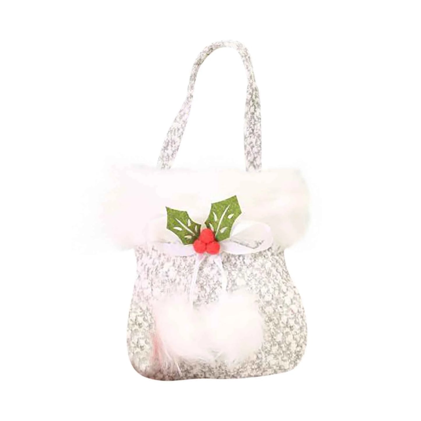 Christmas Gift Bags, Plush Reindeer Doll Gift Bags with Handles and Jingle Bell, Xmas Party Favor Gift Bags Christmas Goody Bags Tote Bags for Kids Girls Boys, 5.5"X6.7"