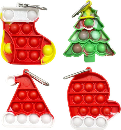 Christmas Pop Fidget Toys Packs, Mini It Bubble Toy, Party Avors,Anxiety Stress Reliever, Set for Kids Children(Christmas A)