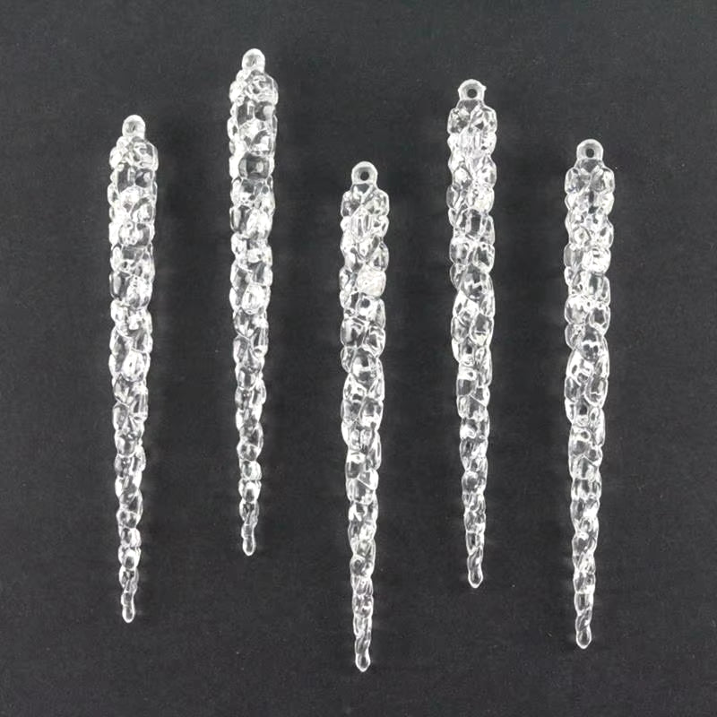 24Pcs/12Pcs Christmas Decoration Simulation Ice Xmas Tree Hanging Ornament Fake Icicle Props X-Mas Tree Decorations Winter Party