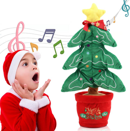 Christmas Tree Dancing Toy, Green Xmas Tree Talking Toys Musical Doll Singing Funny Christmas Electric Plush Toy Christmas Decoration Christmas Toys Xmas Gift for Toddlers Kids